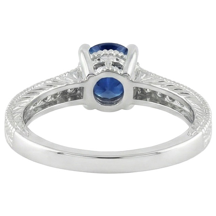 naturel oval diamant 1.85carats bague vue de profil