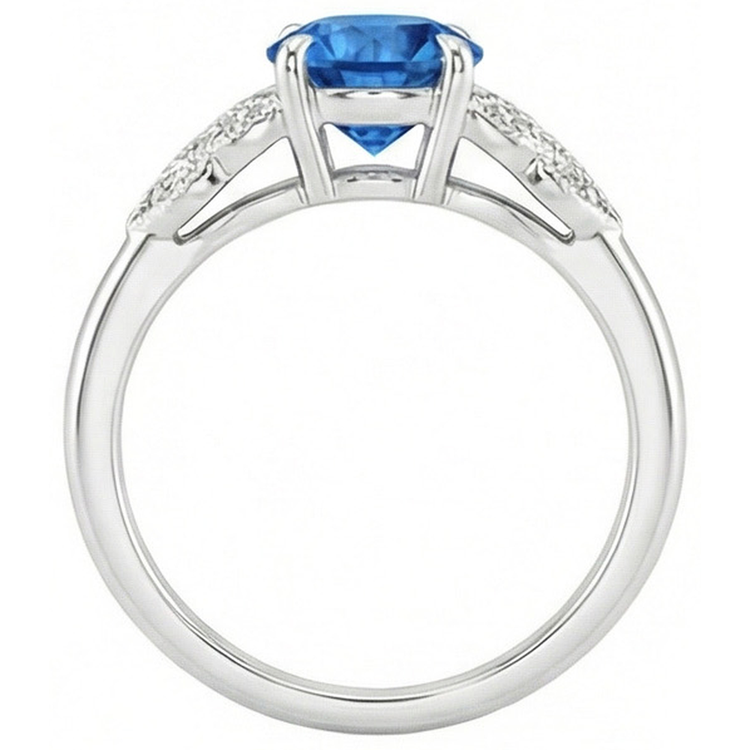 naturel round diamant 2.25carats bague sur blanc