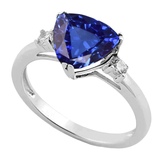 Bague Saphir Bleu Velours Bijoux Femme