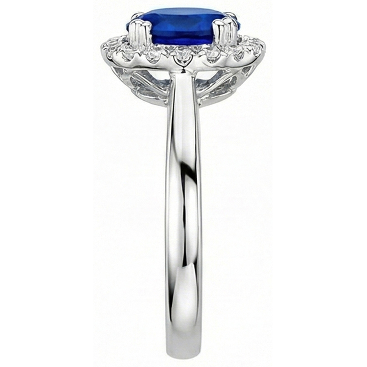 Bague Saphir Ceylan 2.65 Carats Avec Diamants Naturels Extraits des Mines ( et non cultivés en laboratoire ) Or Blanc 14K