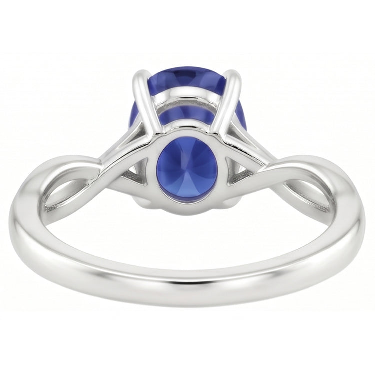 Bague Saphir Ceylan Solitaire Ovale En Or 2.50 Carats Style Infini