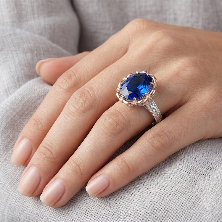 Bague Saphir Deux Tons 7 Carats