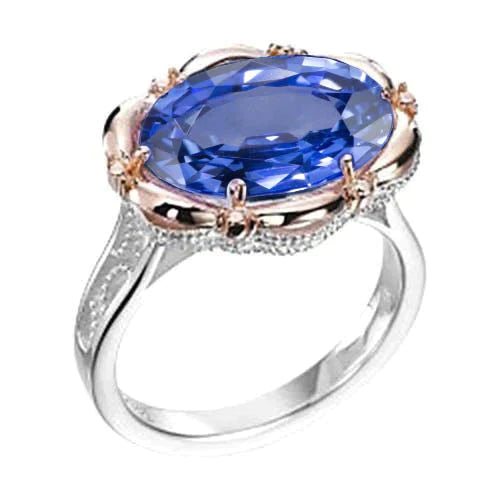Bague Saphir Deux Tons 7 Carats