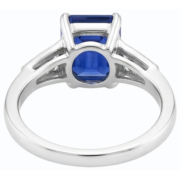 naturel round saphir 4carats bague vue de profil