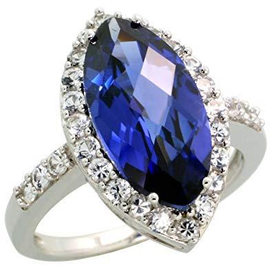 Bague Saphir Marquise Réel 4 Carats