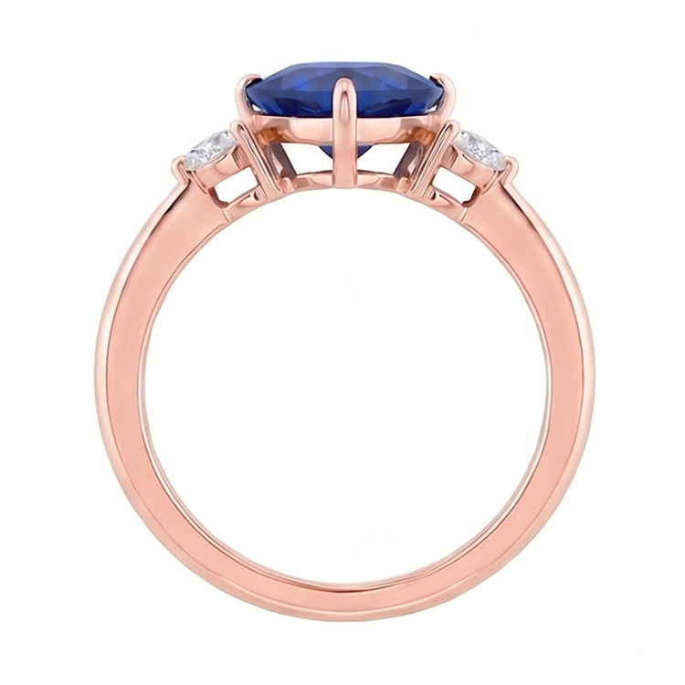 Bague Saphir Naturel 1.75 Carats - Or Rose 14K