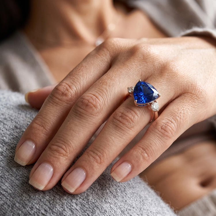Bague Saphir Naturel 1.75 Carats - Or Rose 14K
