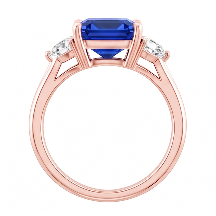 Bague Saphir Naturel 2.50 Carats - Or Rose 14K
