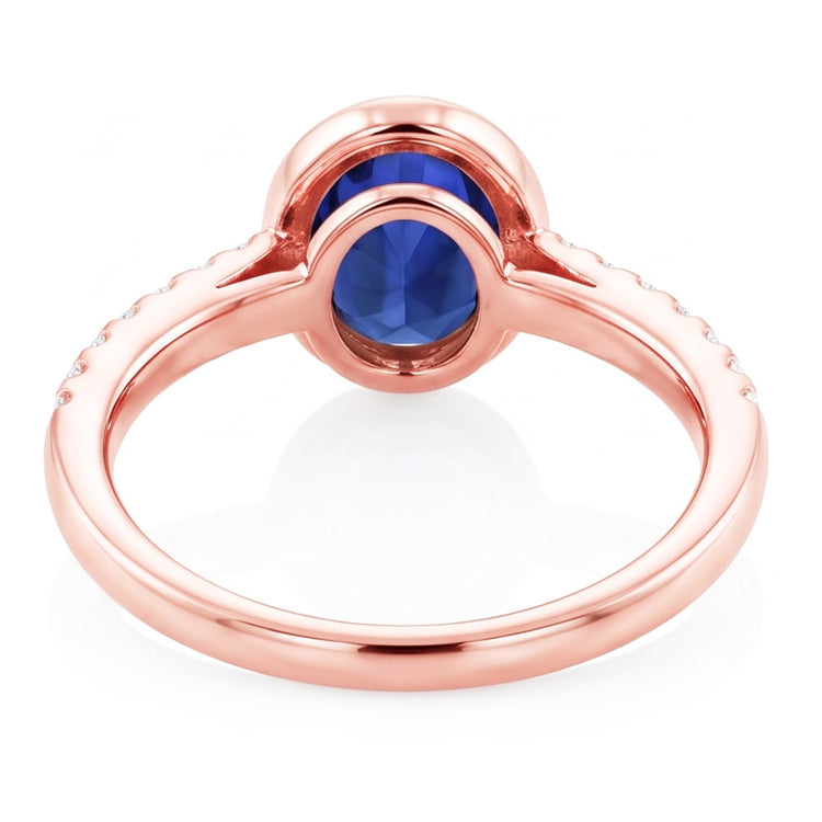Bague Saphir Naturel 3.50 Carats - Or Rose 14K