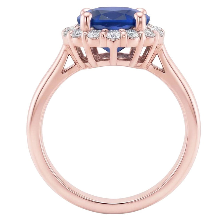 Bague Saphir Naturel 3.50 Carats - Or Rose 14K