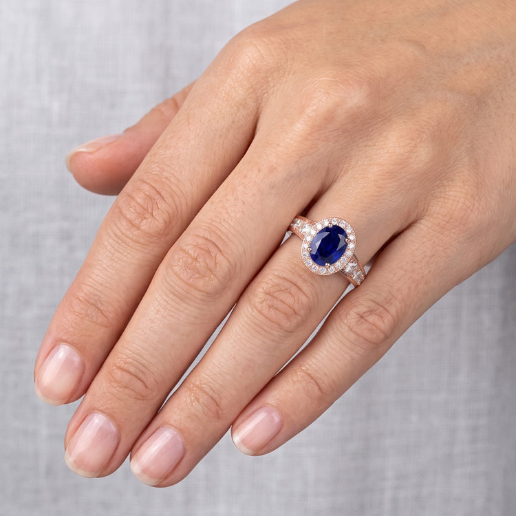 Bague Saphir Naturel 3.50 Carats - Or Rose 14K