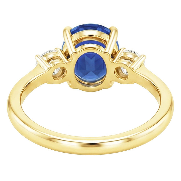naturel round saphir 5.50carats bague sur blanc