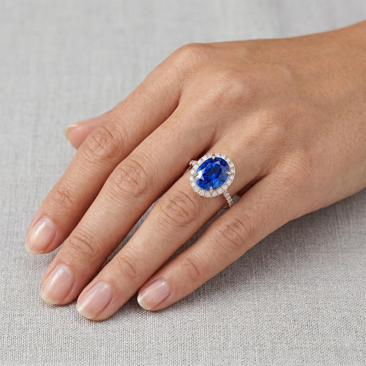 Bague Saphir Naturel 8 Carats - Or Rose 14K