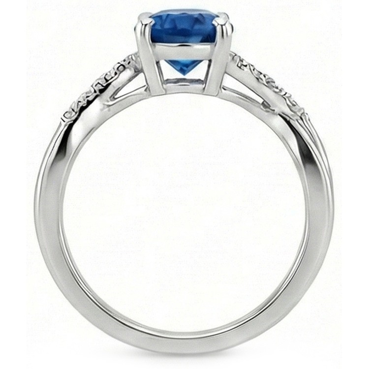 naturel oval diamant 2.00carats bague sur blanc
