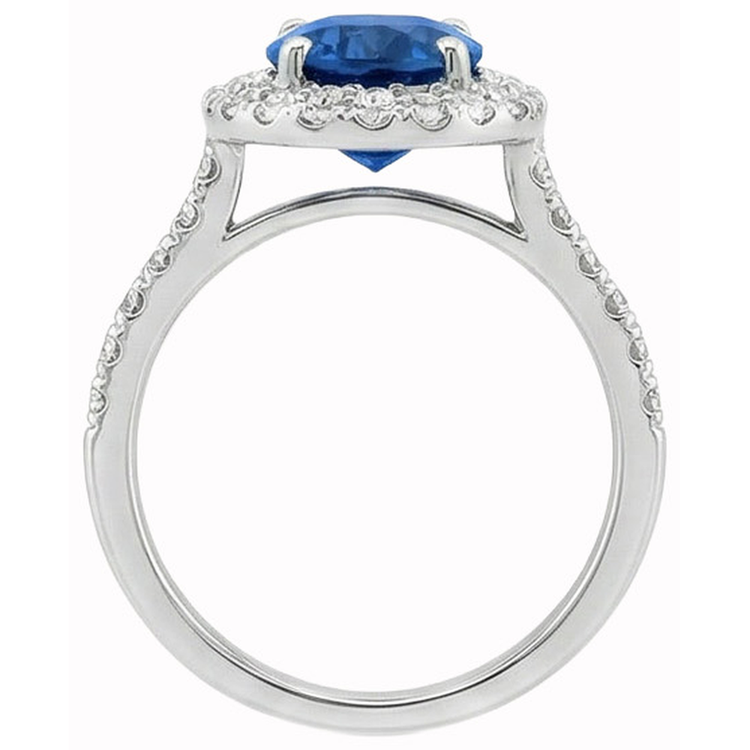 naturel oval diamant 3.70carats bague sur blanc