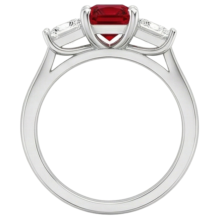Bague Sertie De Griffes Rubis Rouge Et Diamants Naturels Extraits des Mines ( et non cultivés en laboratoire ) 4.00 Carats Or 14K