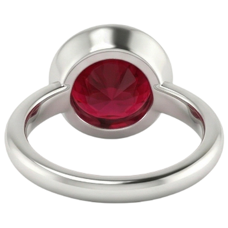 naturel round rubis 0.75carats bague vue de profil