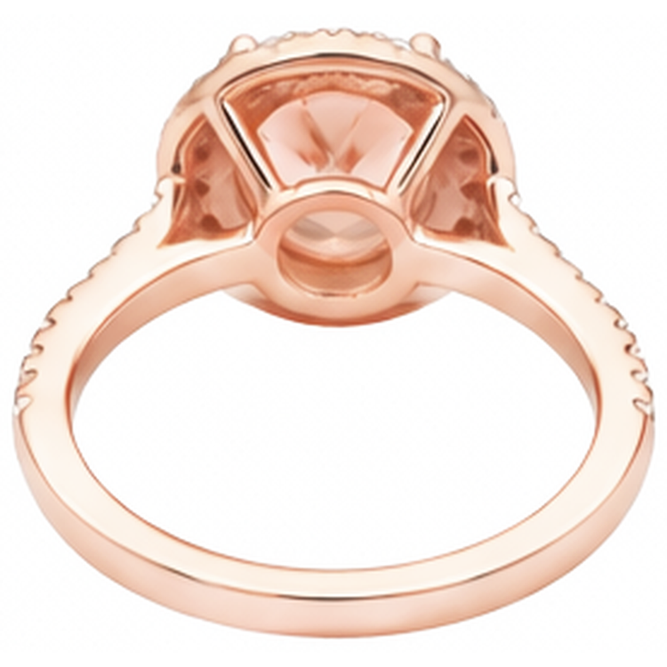 Bague Solitaire 27.50 Ct Avec Accent Morganite Avec Diamants Naturels Extraits des Mines ( et non cultivés en laboratoire ) Or 14K