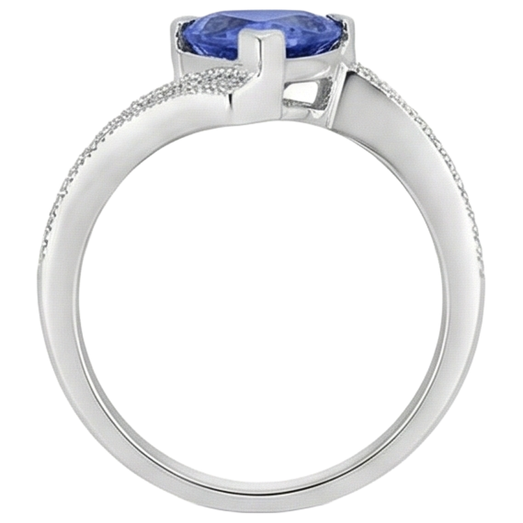 naturel trillion tanzanite 7.25carats bague sur blanc