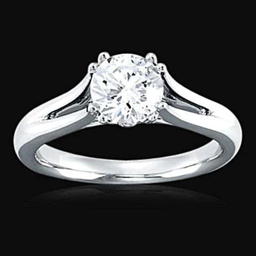 Bague Solitaire A Réel Diamants 2 Carats Avec Tige Fendue Bijoux Pour Dames