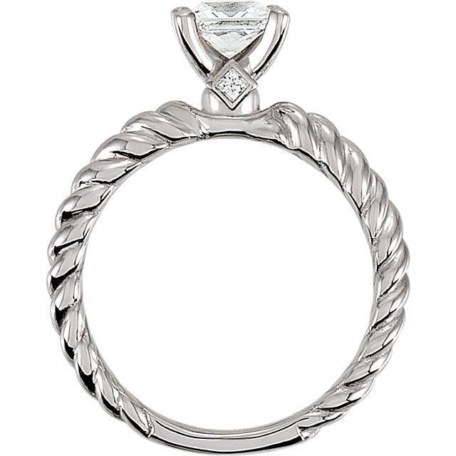 Bague Solitaire A Tige De Style Corde Torsadée Avec Véritable Diamants Princesse De 1.50 Carat