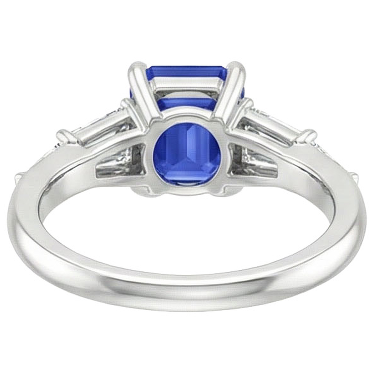 naturel baguette diamant 4carats bague détail rapproché