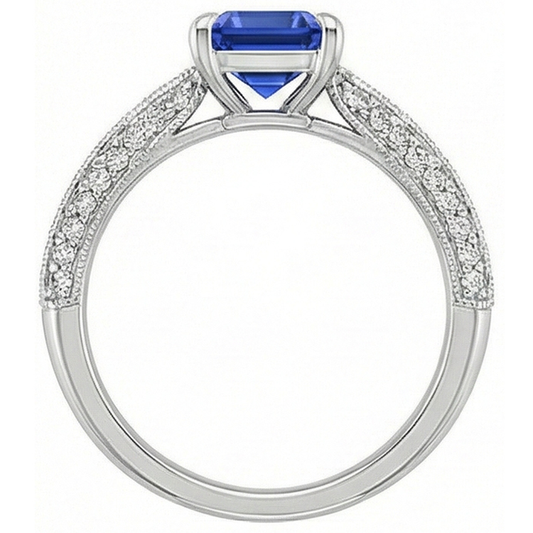 naturel diamant 4carats bague sur blanc