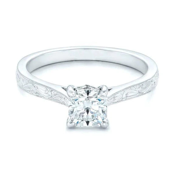 Bague Solitaire Anniversaire Réel Diamant Etincelant Taille Princesse De 1.50 Ct