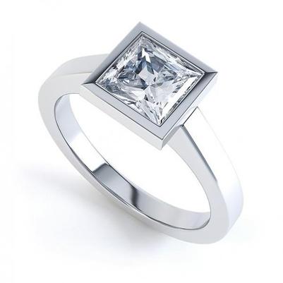 Bague Solitaire Anniversaire Réel Diamant Taille Princesse 2.50 Carats Serti Clos
