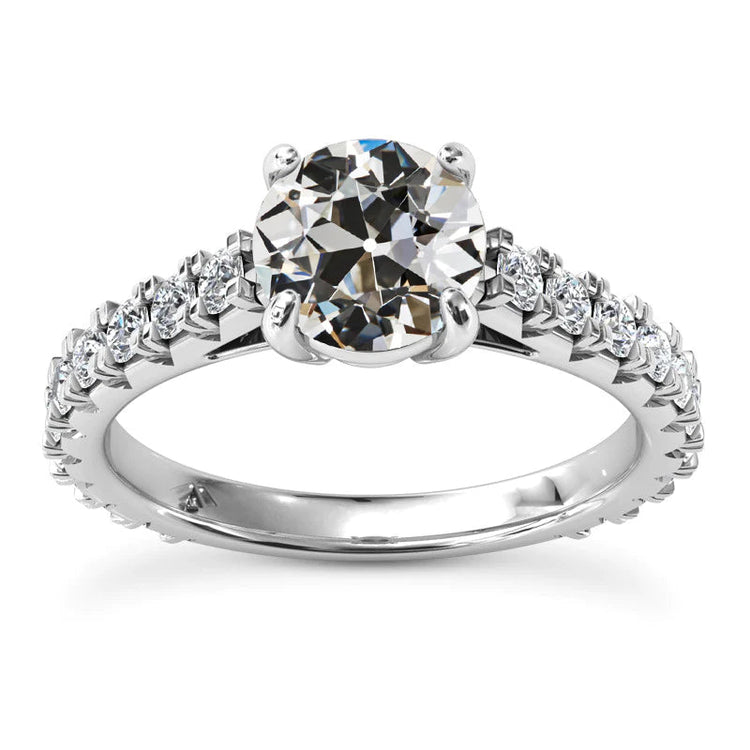 Bague Solitaire Aux Accents Réel Diamant Rond Vieux Mineur 6.50 Carats