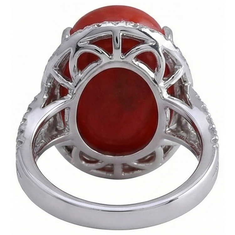 naturel oval diamant 13.75carats bague avec accents diamants