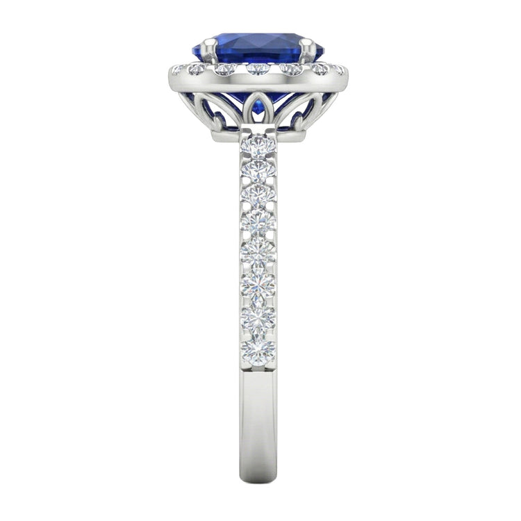 naturel oval diamant 3.50carats bague vue de profil