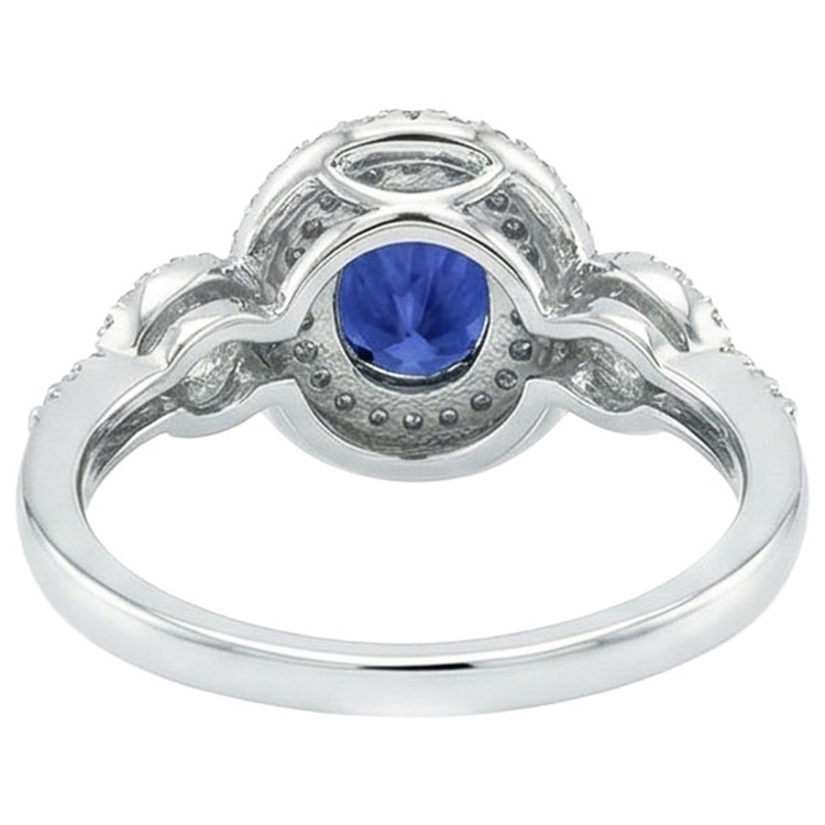 naturel oval diamant 3.25carats bague vue de profil