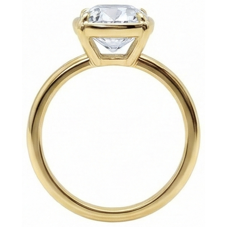 Bague Solitaire Coussin Vieux Mineur Réel Diamant Sertie Griffe 2.25 Carats