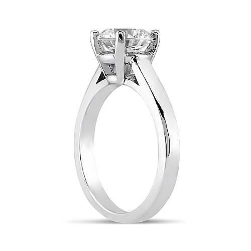 Bague Solitaire De Mariage Avec Réel Diamant Rond 2 Ct Pour Femme