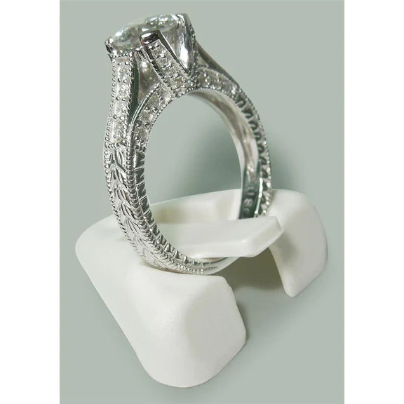 Bague Solitaire En Or Blanc Avec Réel Diamants Ronds De 1.75 Ct Avec Accents