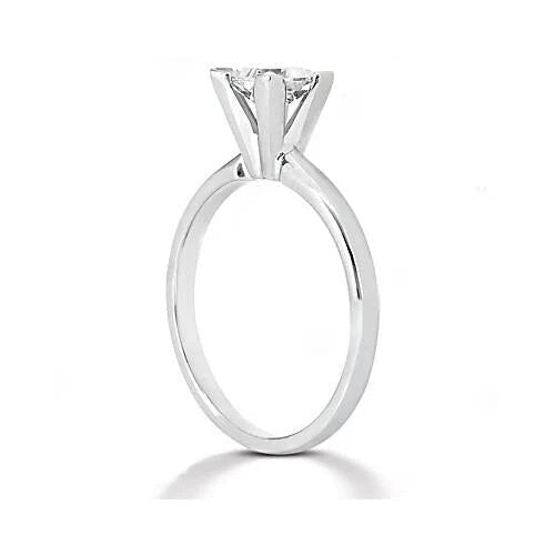 Bague Solitaire En Or Blanc Avec Réel Diamants Taille Princesse 2.51 Ct.