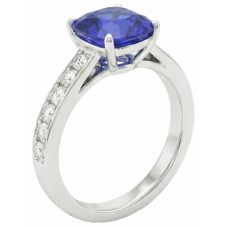naturel round diamant 6carats bague vue de profil