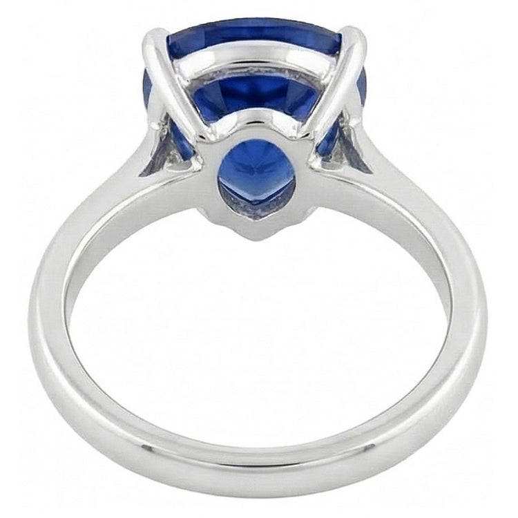 Bague Solitaire En Pierres Précieuses Taillées En Trillion