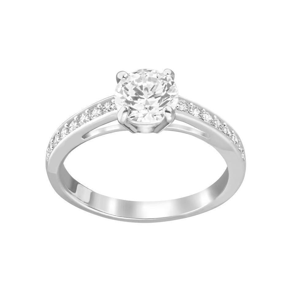 Bague Solitaire En Véritable Diamants Etincelants Taille Brillant De 2 Ct Avec Accents