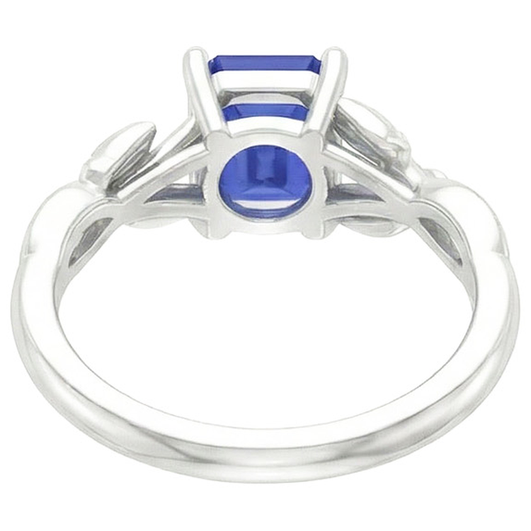 Bague Solitaire Feuille Infini Style Emeraude Ceylan Saphir 3.50 Carats