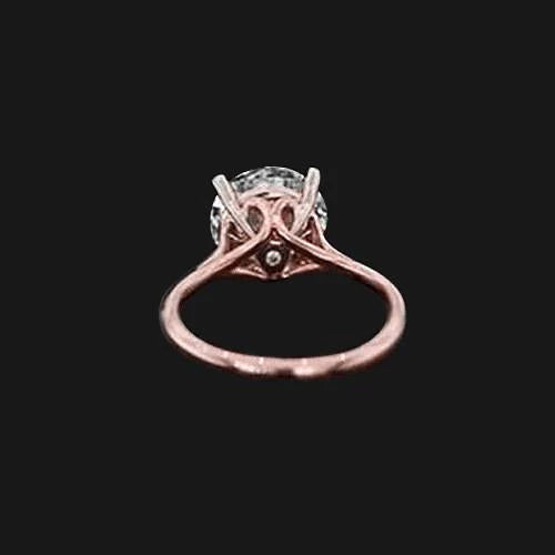 Bague Solitaire Interlocking Réel Diamant 2 Ct Vieux Mineur