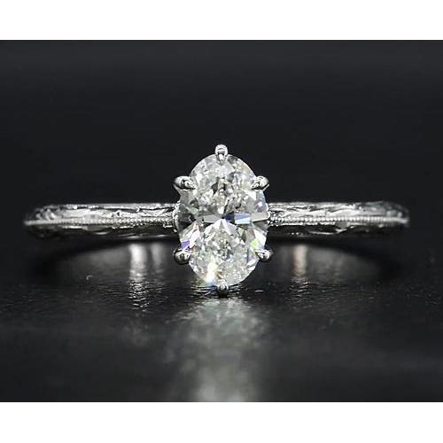 Bague Solitaire Naturel Diamant 1.50 Carats Bijoux Style Vintage