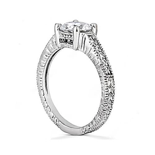 Bague Solitaire Naturel Diamant 1.51 Carat Avec Accents Or Blanc