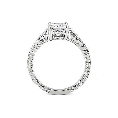 Bague Solitaire Naturel Diamant 1.51 Carat Avec Accents Or Blanc