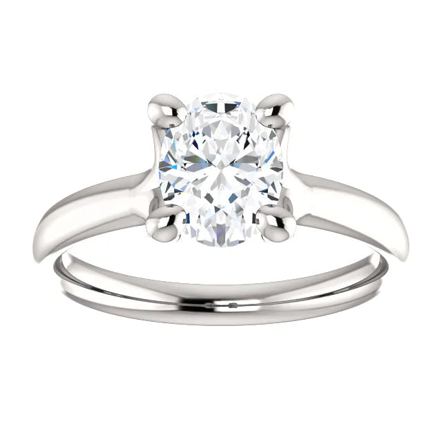 Bague Solitaire Naturel Diamant 3.50 Carats Or Blanc 14K