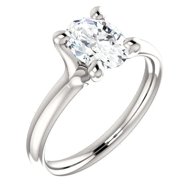 Bague Solitaire Naturel Diamant 3.50 Carats Or Blanc 14K