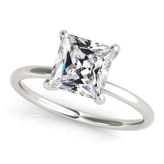 Bague Solitaire Naturel Diamant Coussin aancienne mine Cut Or Blanc 5 Carats