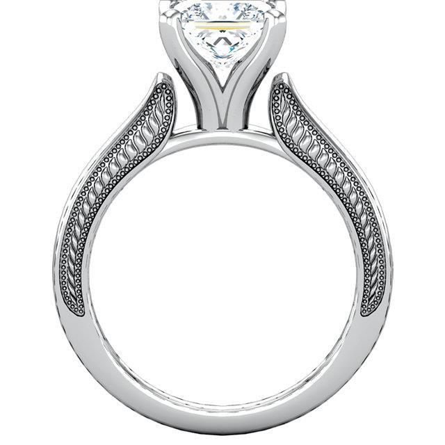 Bague Solitaire Naturel Diamant Princesse De Style Vintage De 1.50 Carat