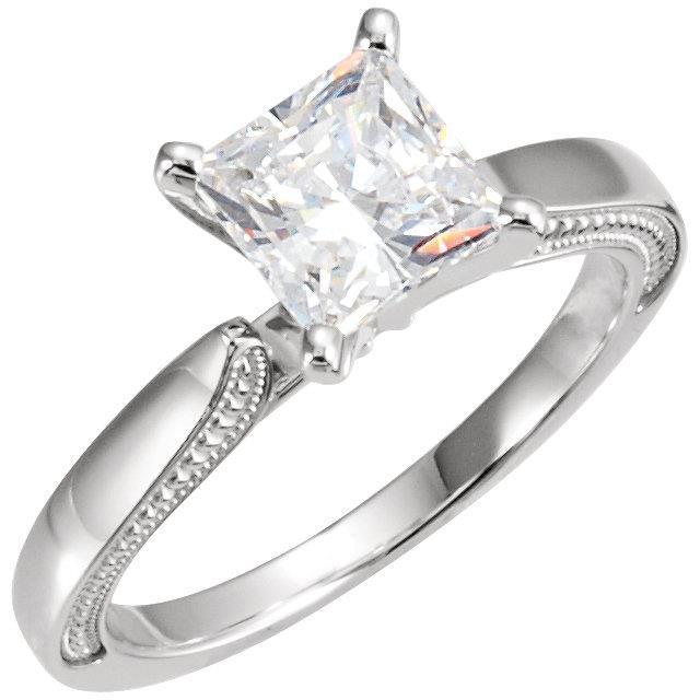 Bague Solitaire Naturel Diamant Princesse De Style Vintage De 1.50 Carat